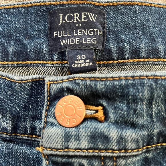 J. Crew Full Length Wide Leg Jeans Size 30 - Picture 2 of 16